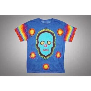 Handmade Tie-Dye Skull Shirt – Size M – Gildan 100% Cotton – Psychedelic Art Tee